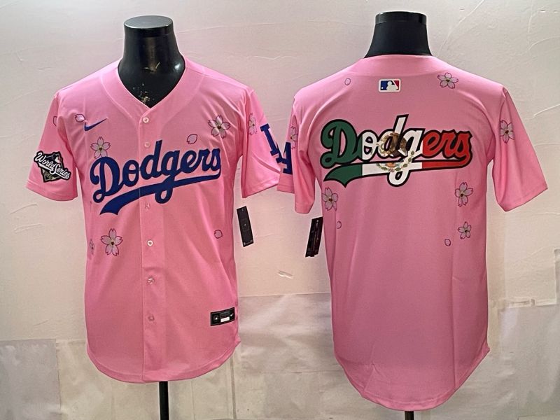 Men Nike 2026 Los Angeles Dodgers Blank Pink Sakura Edition Game MLB Jersey 008->los angeles dodgers->MLB Jersey